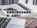 宫保鸡丁里的宫保是指谁？宫保鸡丁