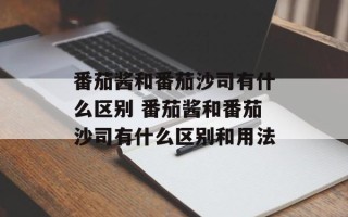 番茄酱和番茄沙司有什么区别 番茄酱和番茄沙司有什么区别和用法