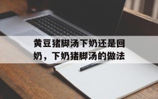 黄豆猪脚汤下奶还是回奶，下奶猪脚汤的做法