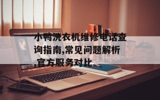 小鸭洗衣机维修电话查询指南,常见问题解析,官方服务对比