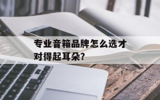 专业音箱品牌怎么选才对得起耳朵？