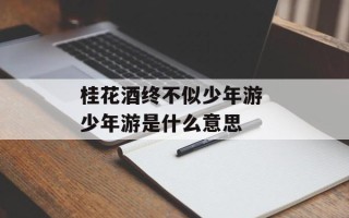 桂花酒终不似少年游 少年游是什么意思