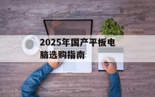 2025年国产平板电脑选购指南