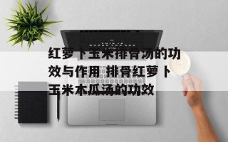 红萝卜玉米排骨汤的功效与作用 排骨红萝卜玉米木瓜汤的功效