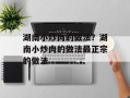 湖南小炒肉的做法？湖南小炒肉的做法最正宗的做法