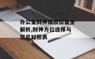 办公室财神摆放位置全解析,财神方位选择与禁忌对照表