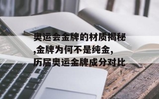 奥运会金牌的材质揭秘,金牌为何不是纯金,历届奥运金牌成分对比