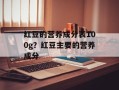 红豆的营养成分表100g？红豆主要的营养成分