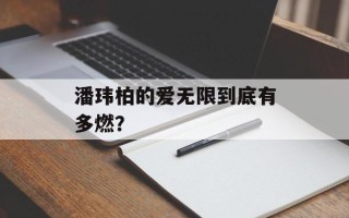潘玮柏的爱无限到底有多燃？