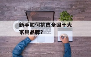 新手如何挑选全国十大家具品牌？